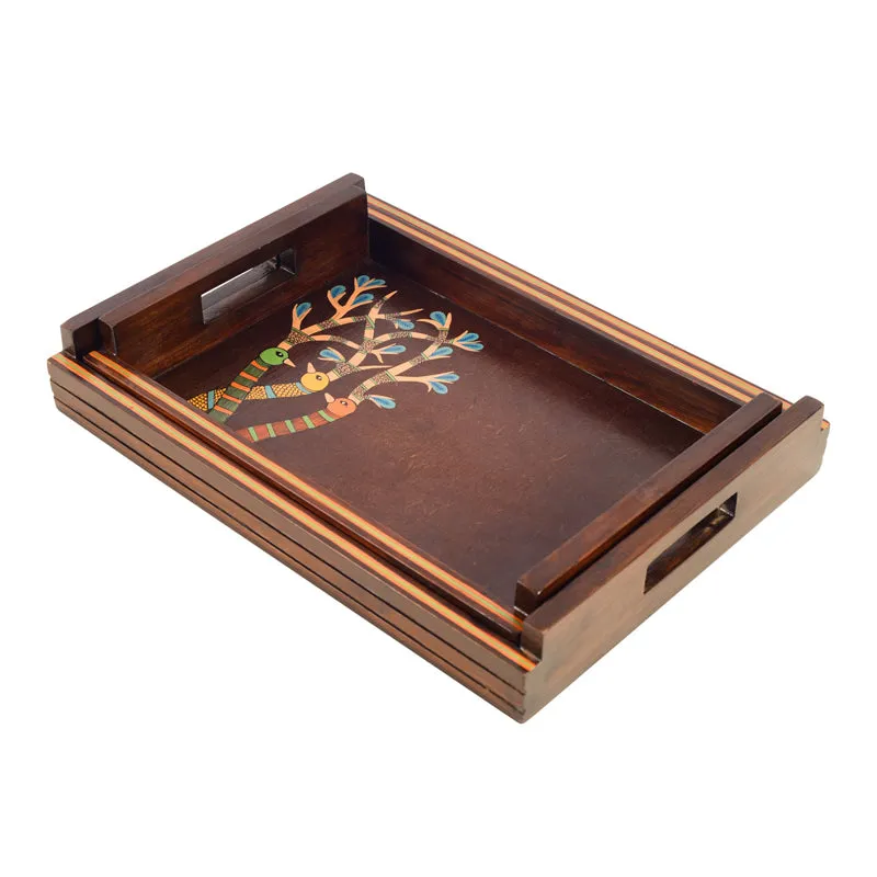 Chirpy Birdies Handcrafted  Serving Tray - Set of Two media 4