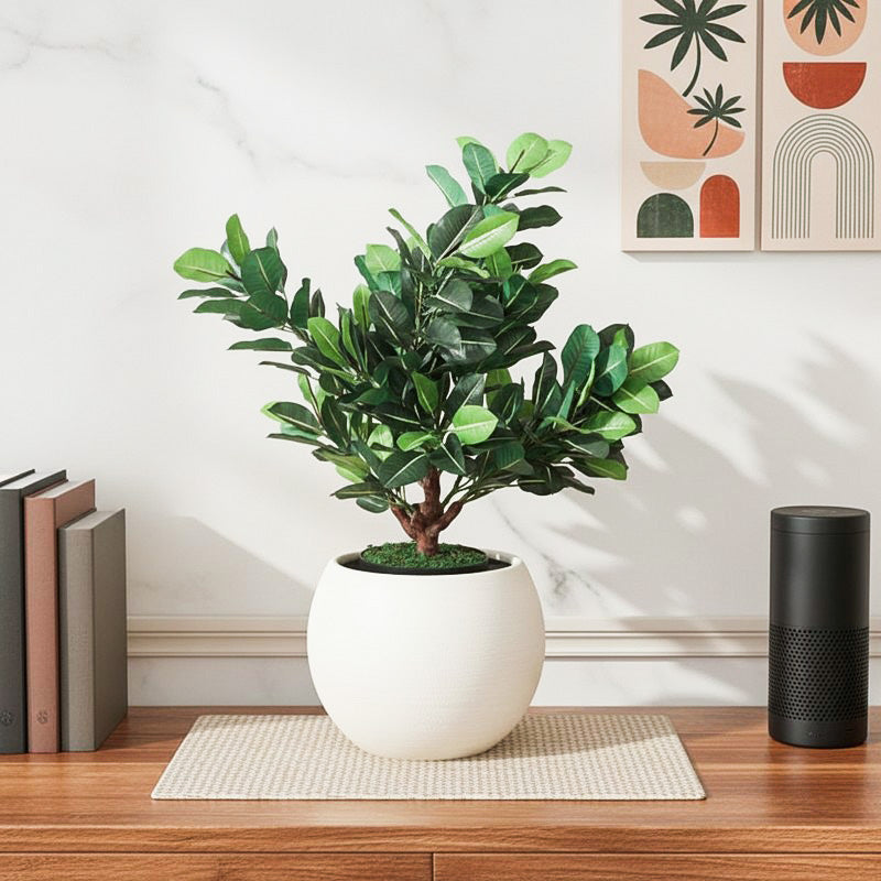 Leaf & Luxe Artificial Plant With Black Plastic Pot