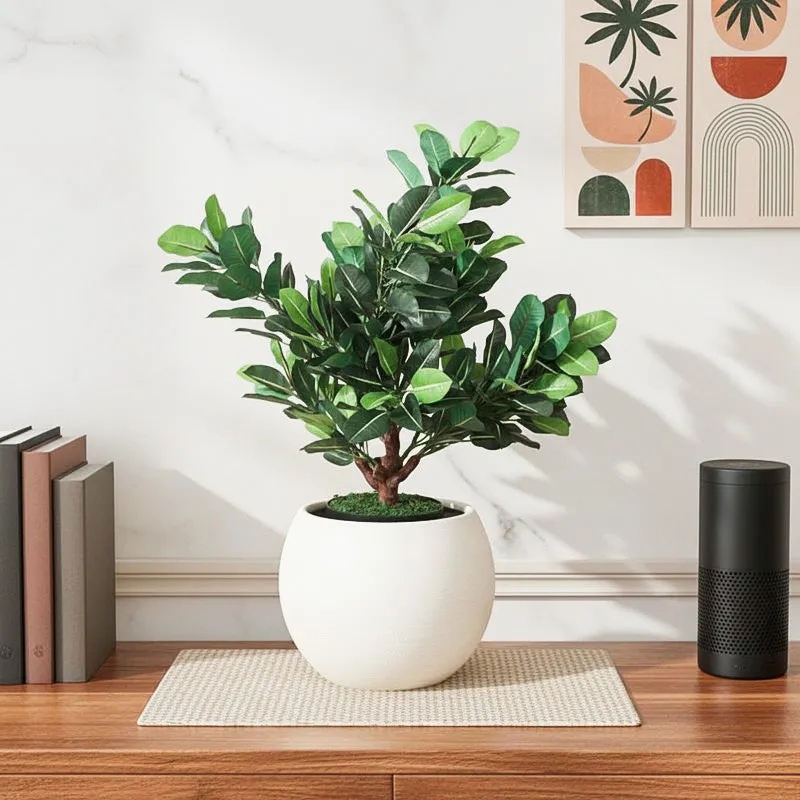 Leaf & Luxe Artificial Plant With Black Plastic Pot media 1