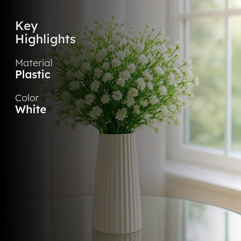 Faux Millet Grass Flower Bunch - White media 2