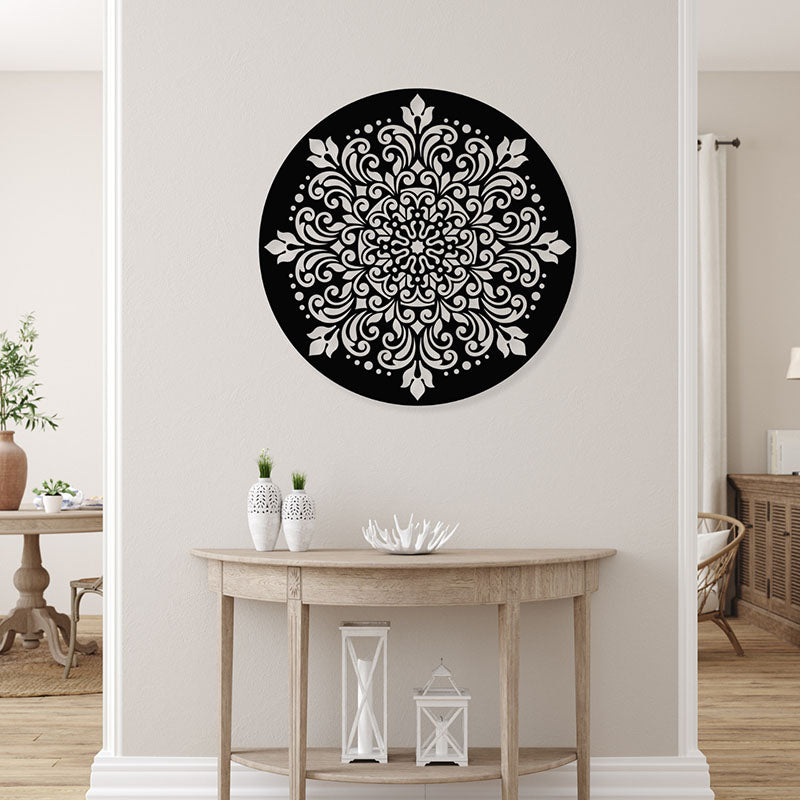 Aaga Mandala Black Iron Wall Accent