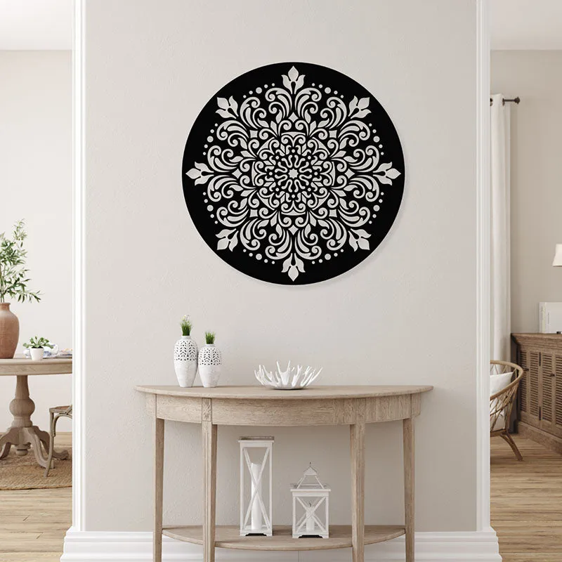 Aaga Mandala Black Iron Wall Accent media 1