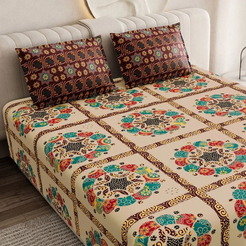 Rustic Bloom Cotton Bedsheet - 200 TC media 3