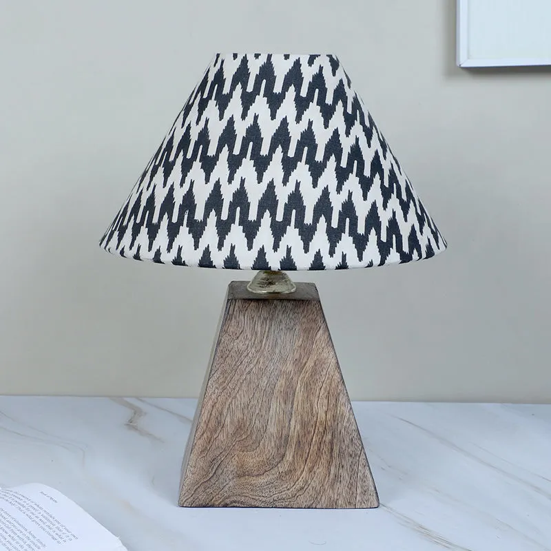 Chevronic Obelisk Printed Mango Wood Table Lamp - Black,White media 3