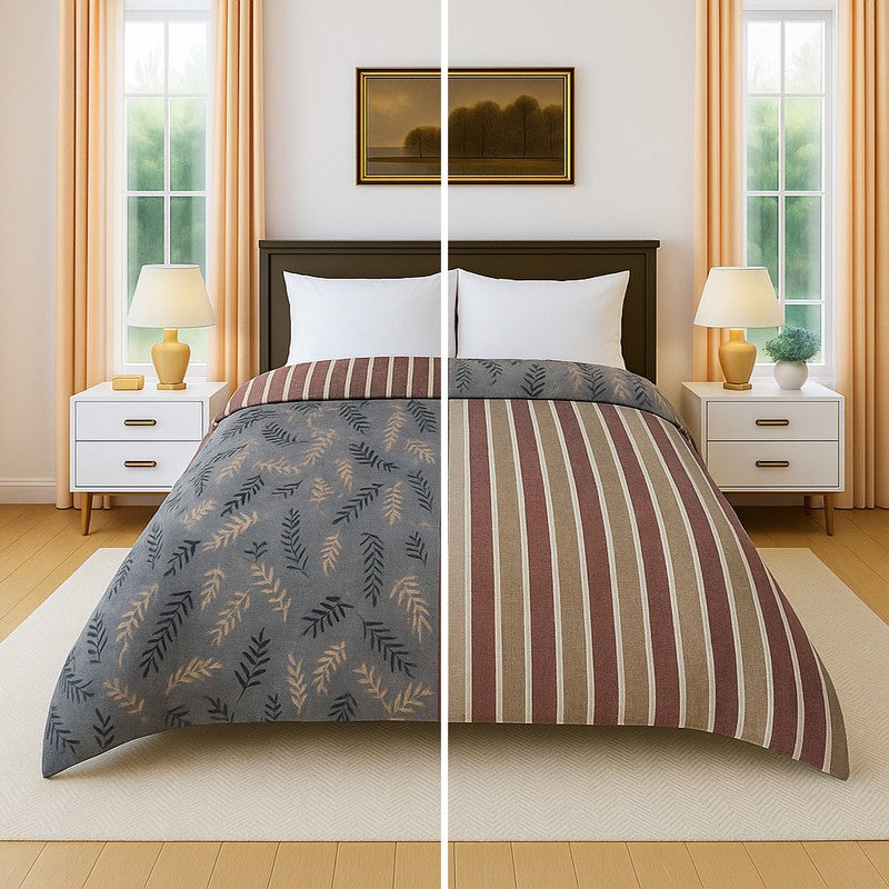 Florinex Floral Cotton Comforter (Dark Grey) - 300 GSM media 3
