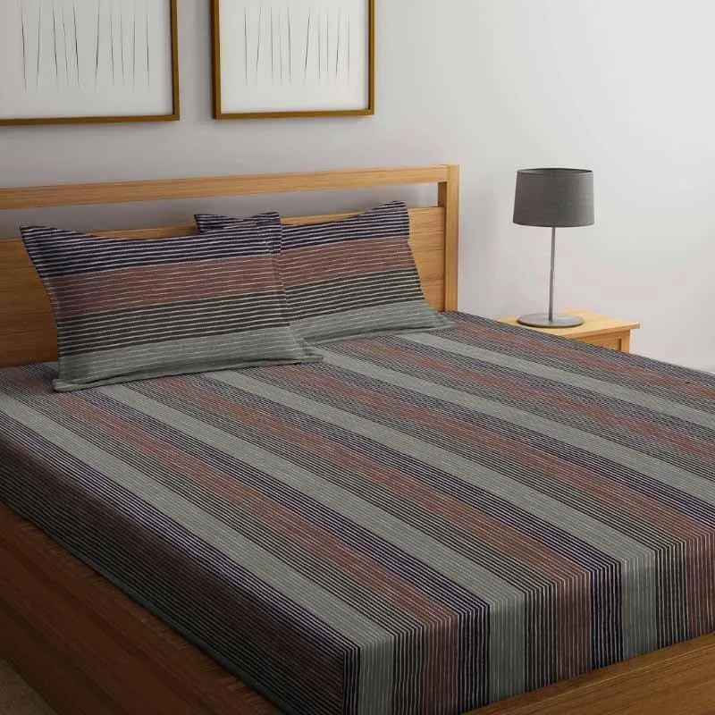 Illusionary Printed Cotton Bedsheet - 300 TC media 1
