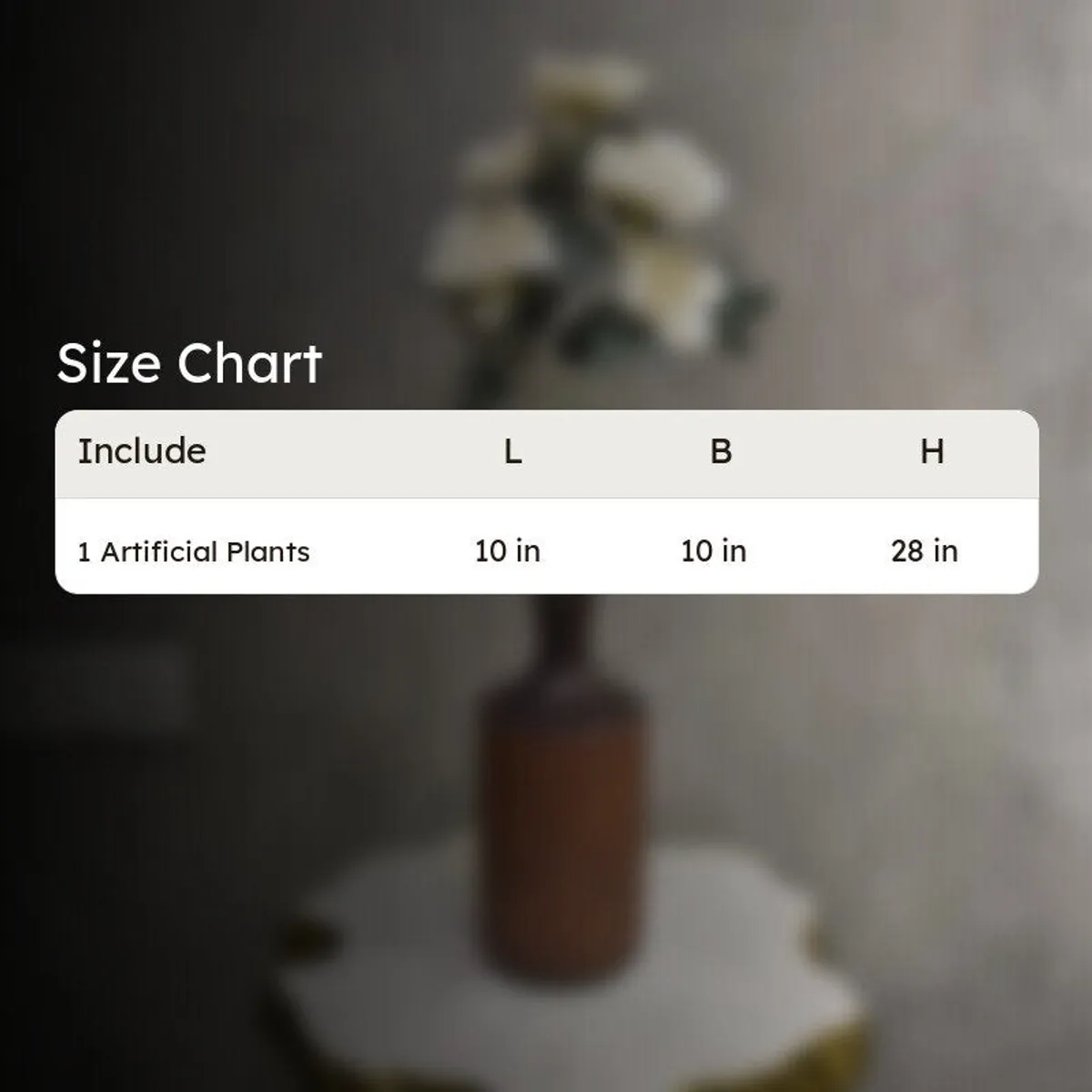 Artificial peony arrangement shown in a brown pot against a softly blurred grey background