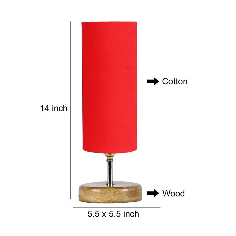 Hisha Wooden Table Lamp - Red,Brown media 4