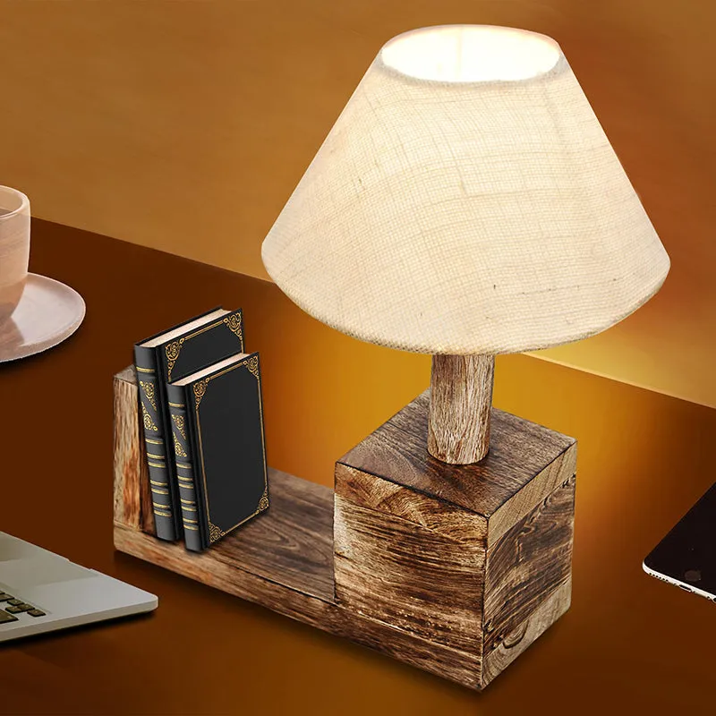 Sentry Fabric Table Lamp - White,Brown media 1