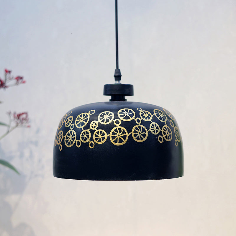 Eternal Cycle Hand Painted Metal Hanging Lamp media 3
