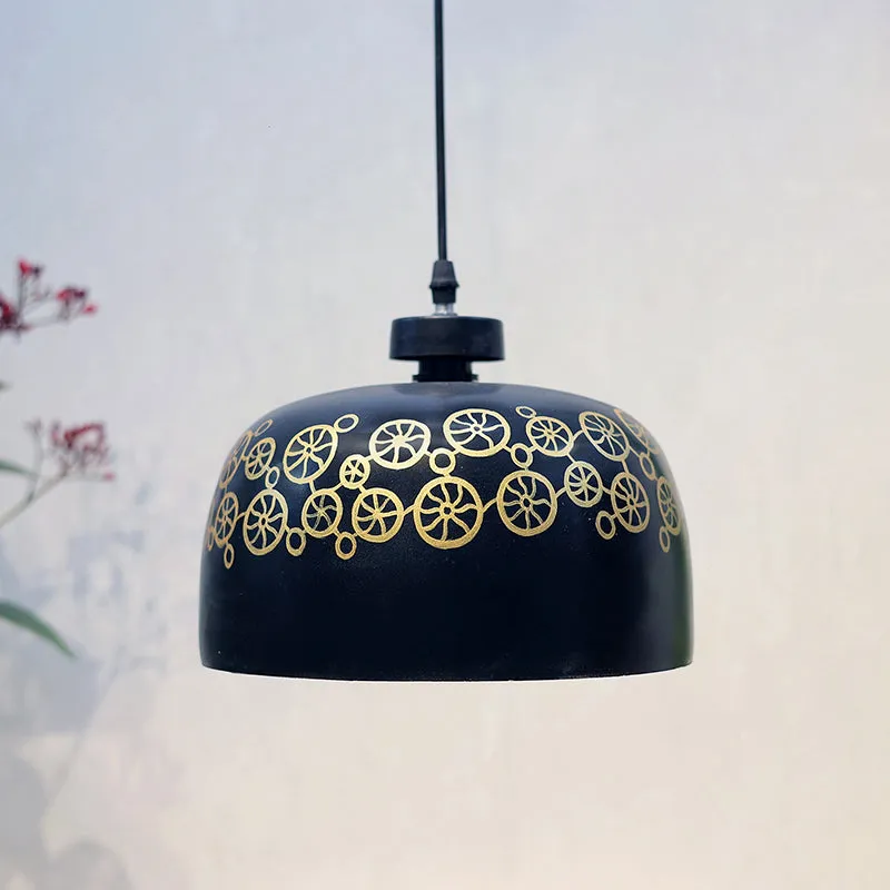 Eternal Cycle Hand Painted Metal Hanging Lamp media 3