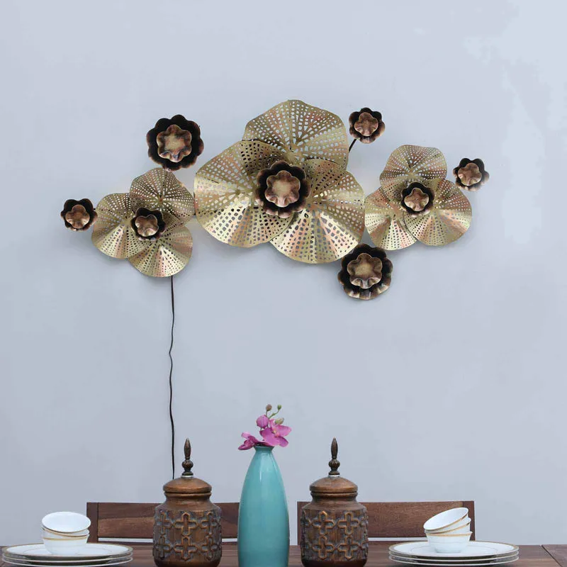 Golden Petals Iron Wall Accent media 1