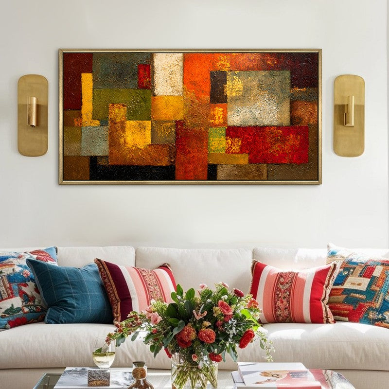 Saffron Squares Canvas Wall Art