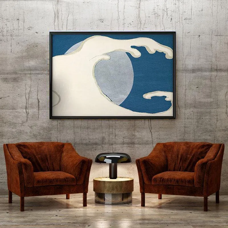 Waves From Momoyogusa Canvas Painting By Kamisaka Sekka - Black Frame media 4