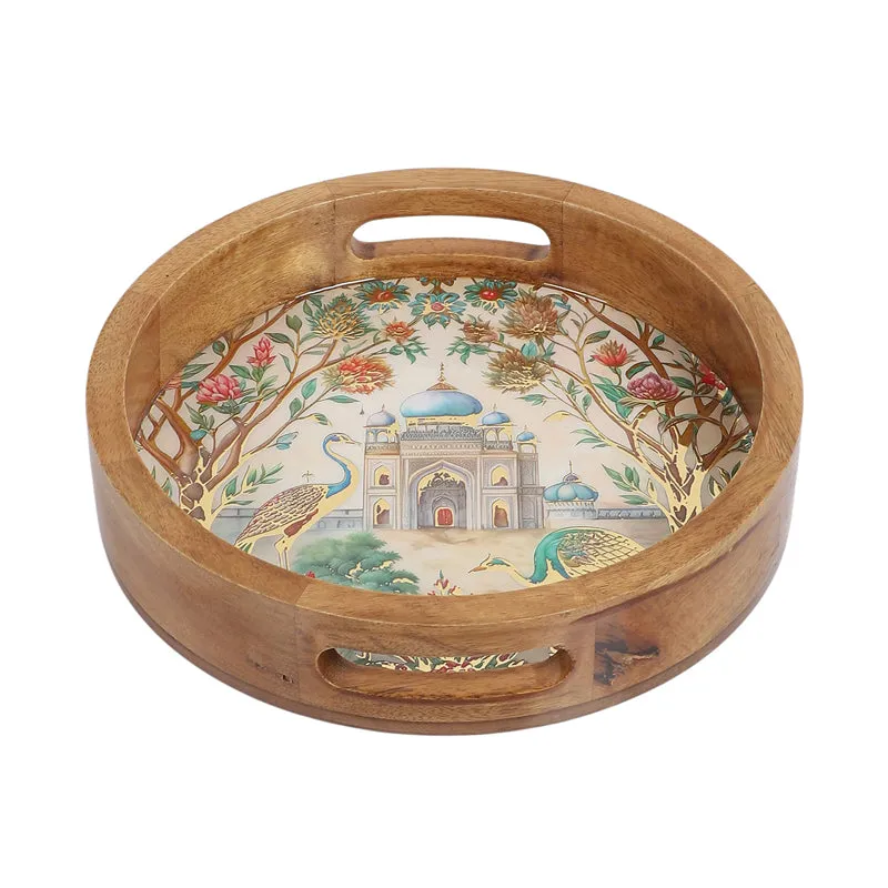 Royal Eden Round Wooden Serving Tray media 3