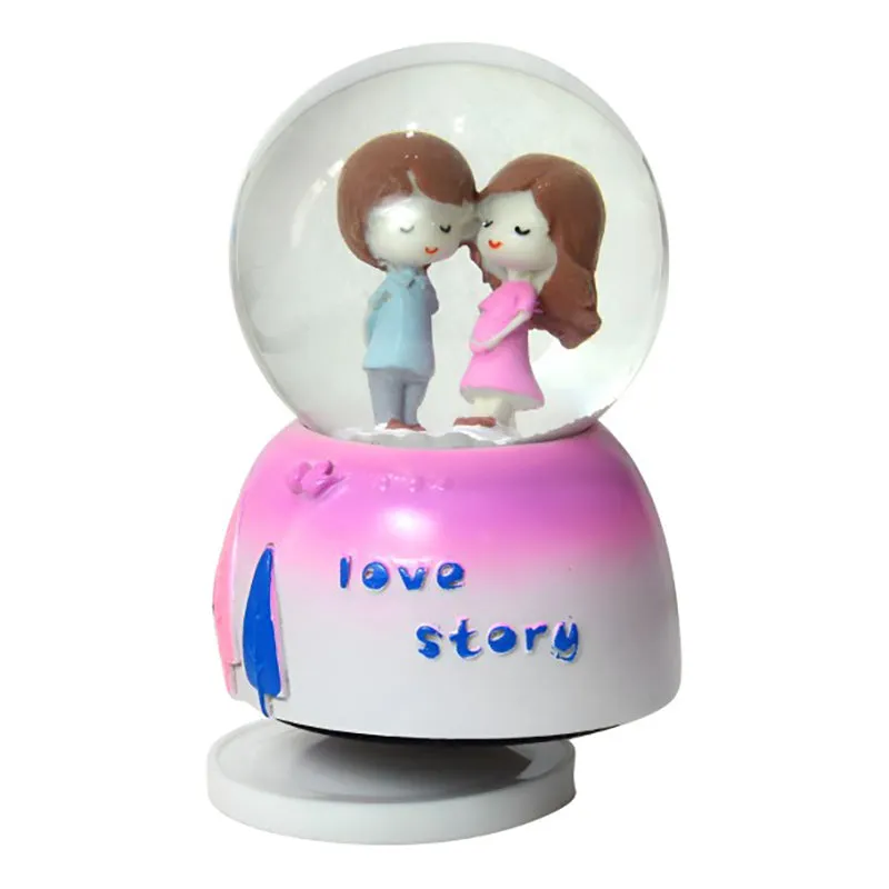 Love's Winter Tale Glass Snow Globe Showpiece media 3