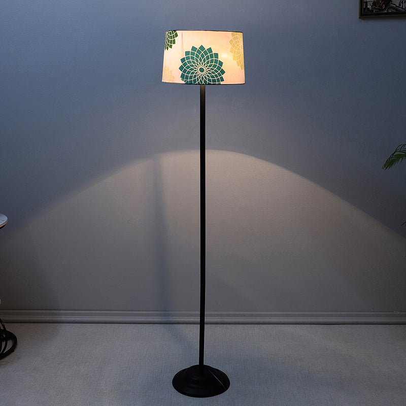 Akari Printed Metal Floor Lamp - Black