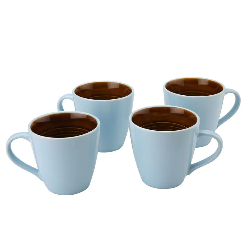 Karvaa Ceramic Coffee Mug (Arctic Blue/350 mL Each) - Set Of Four media 3