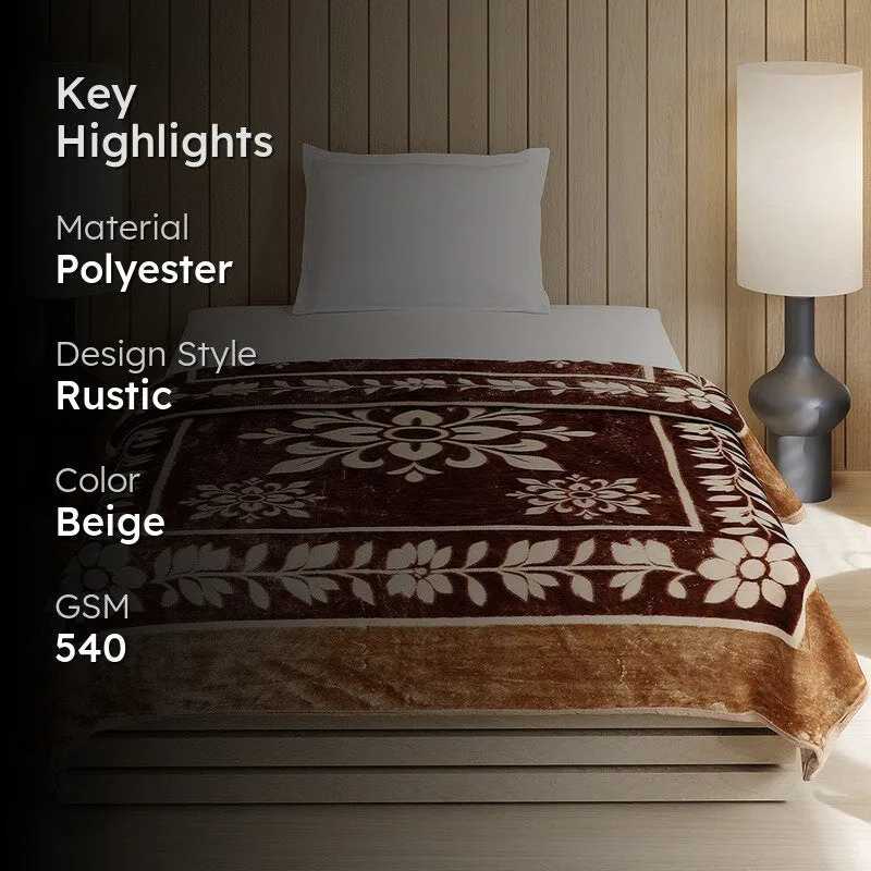 Monte Carlo Midnight Blossom Blanket (Beige)- 540 GSM media 2