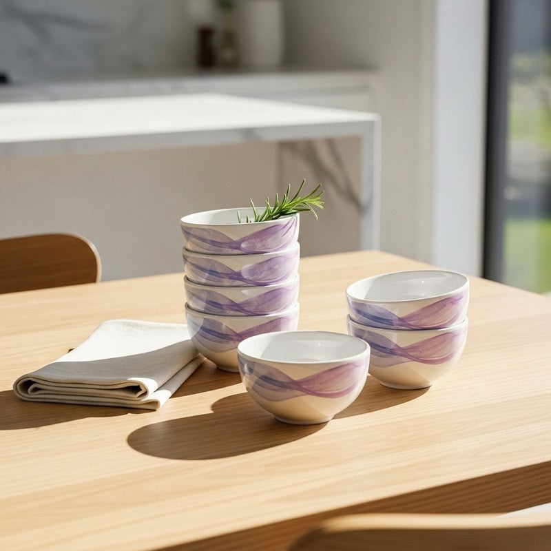 Silky Melamine Snack Bowls (230 mL Each) - Set of Six - 230 mL