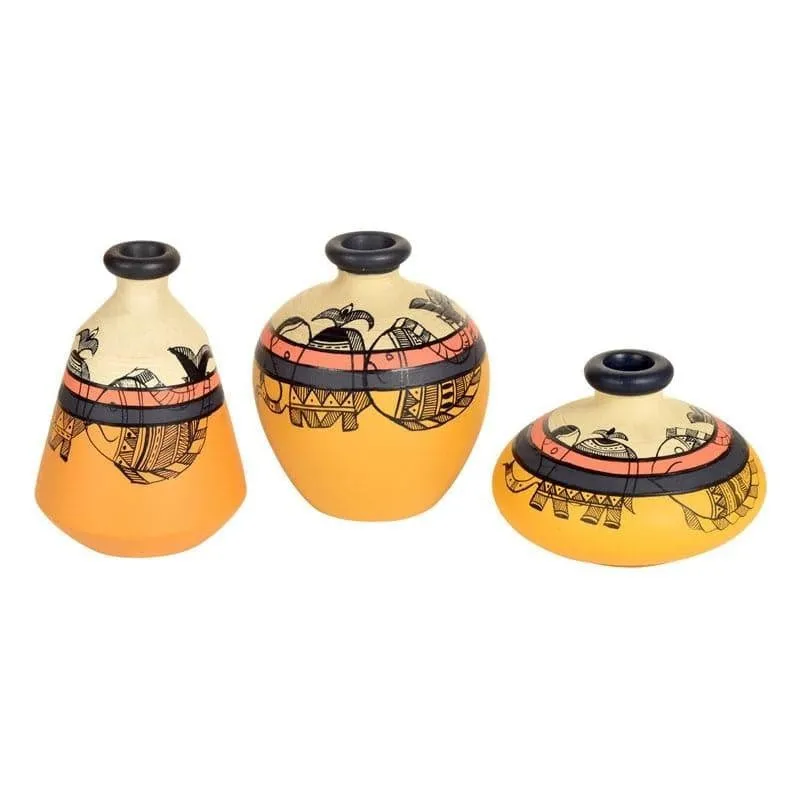 Aspyn Tribal Terracotta Vase - Set Of Three media 3