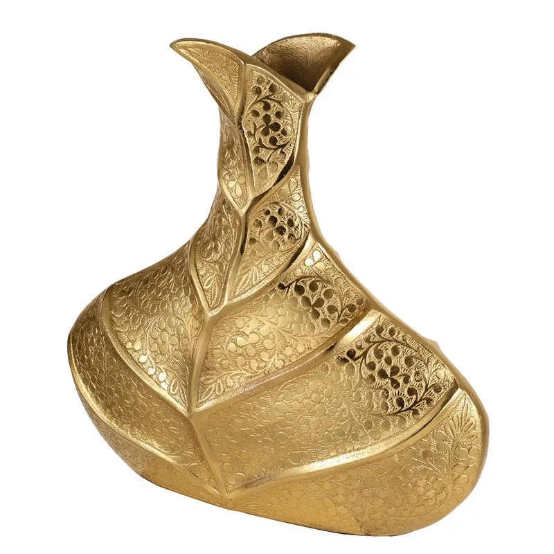 Leafara Aluminium Vase - Gold media 6