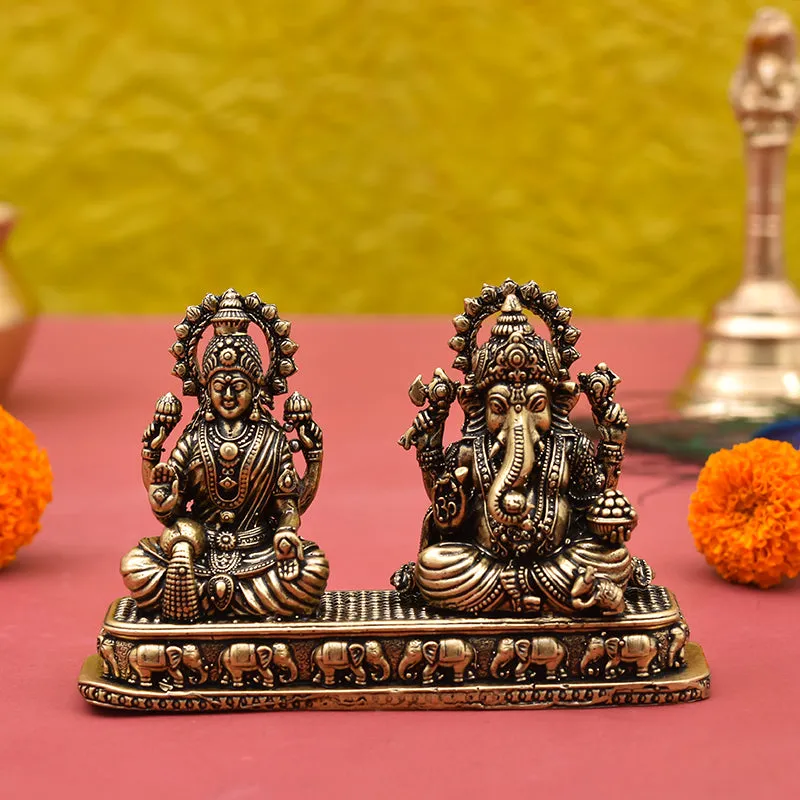 Divine Lakshmi-Vinayaka I Brass Idol media 1