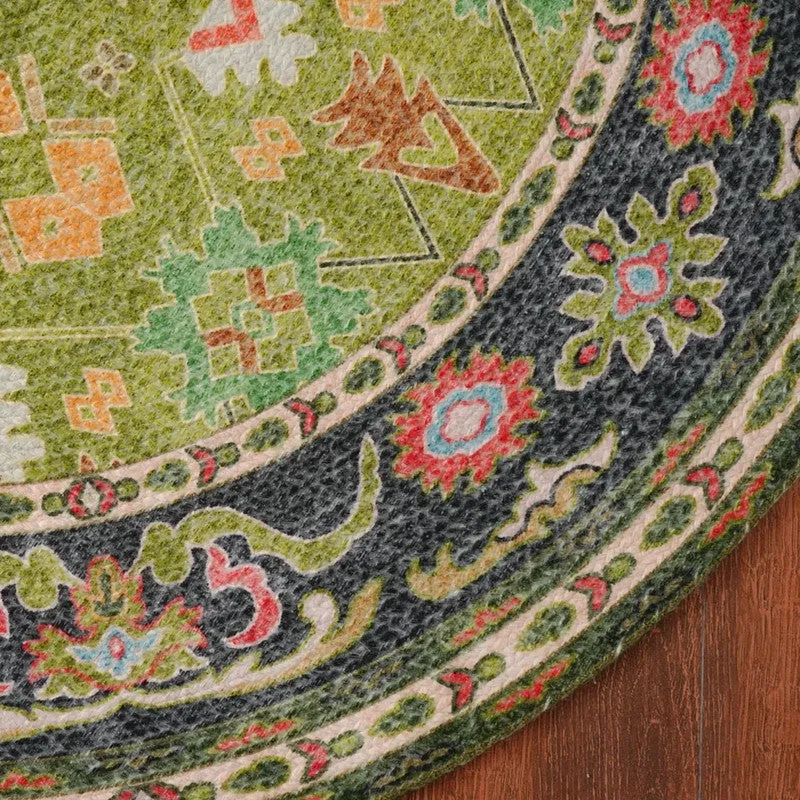 Leher Ancestral Round Recycled PET Rug media 8