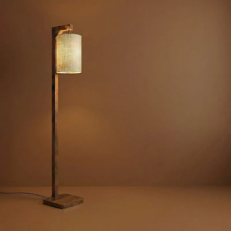 Colchis Wooden Floor Lamp With Fabric Shade media 7