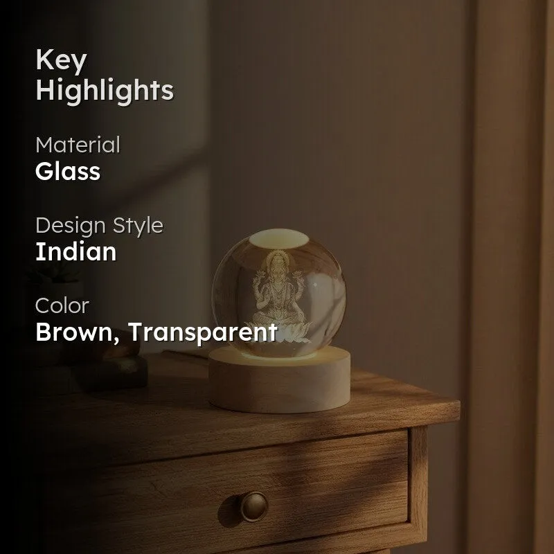 Mahalakshmi Aura Glass Ball Table Lamp media 2
