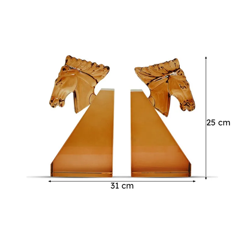 Horse Shaped Crystal Book End - Orange media 9