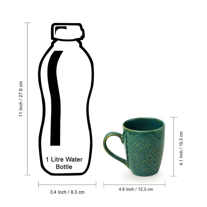Saphine Ceramic Coffee Mug (300 mL Each) - Set of Six media 8