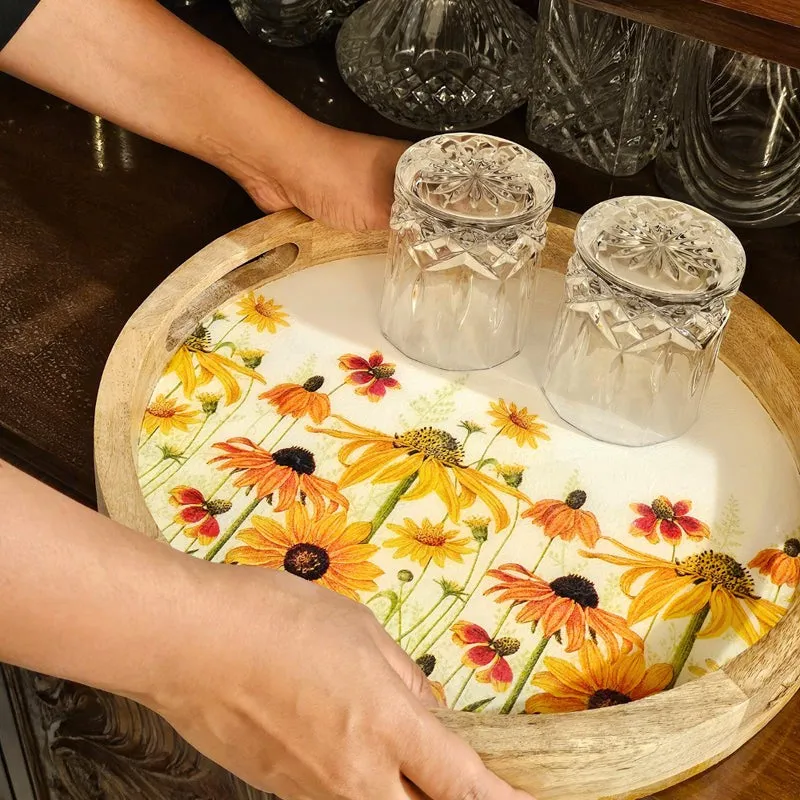 Sunflower Fileds Wood Serving Tray media 5