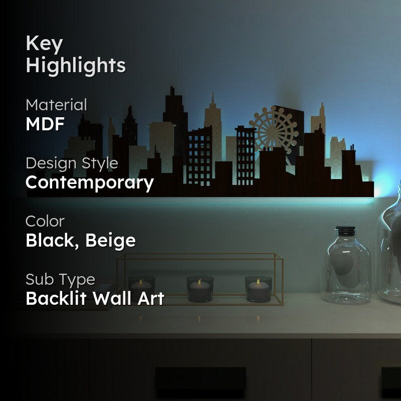 SkylineStory Backlit  MDF Wall Accent media 2