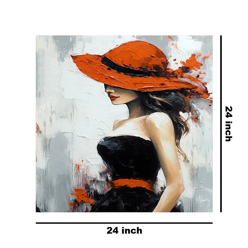 Fashion Lady With Hat Wall Painting media 8