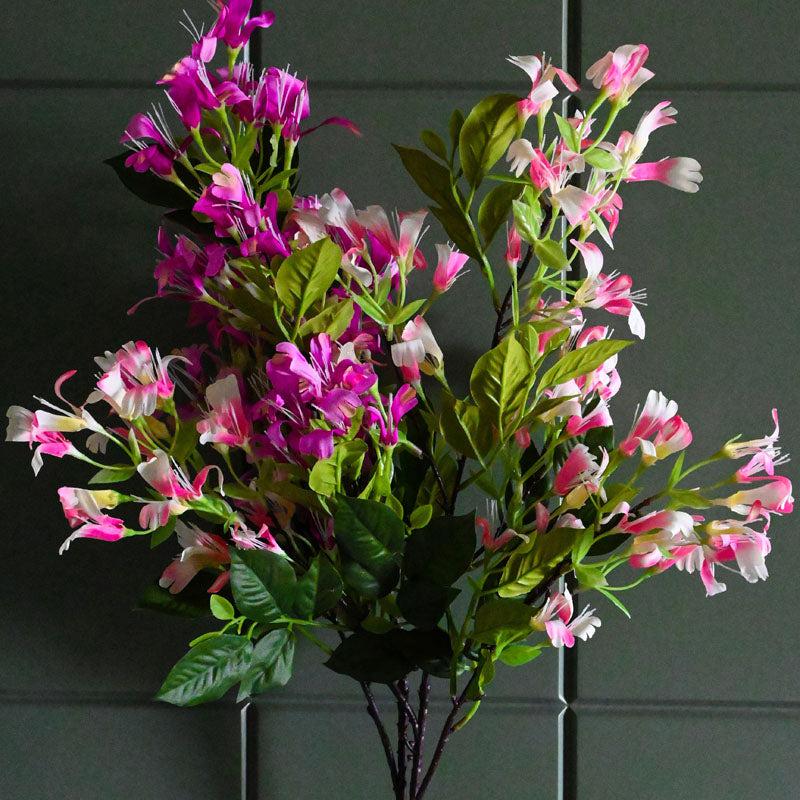 Faux Japanese Honeysuckle Flower Bunch (Multicolor) - Set Of Two media 3