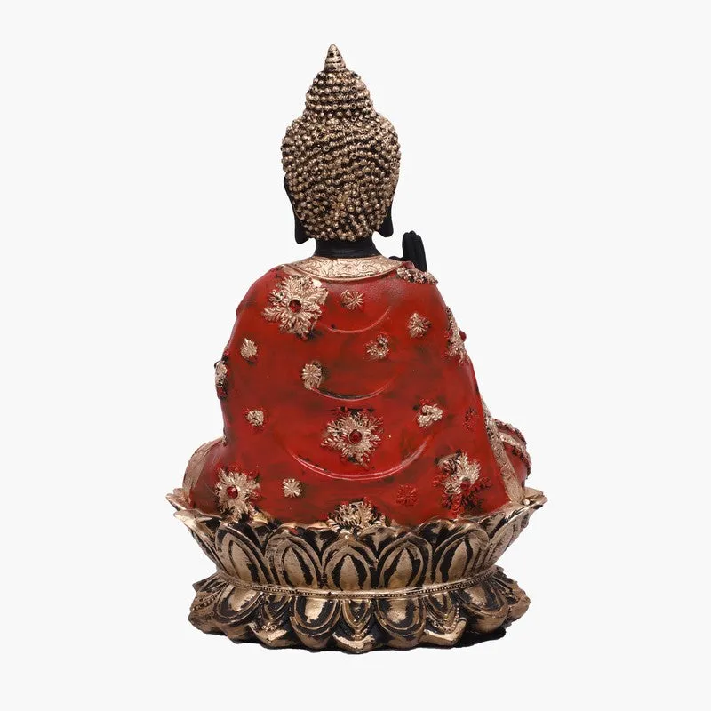 Solace Buddha Polyresin Idol (15 inches) - Red media 5