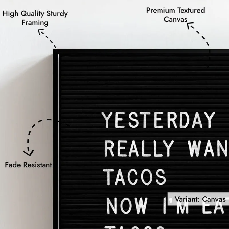 Taco Letters Archival Canvas Wall Art - Black media 7