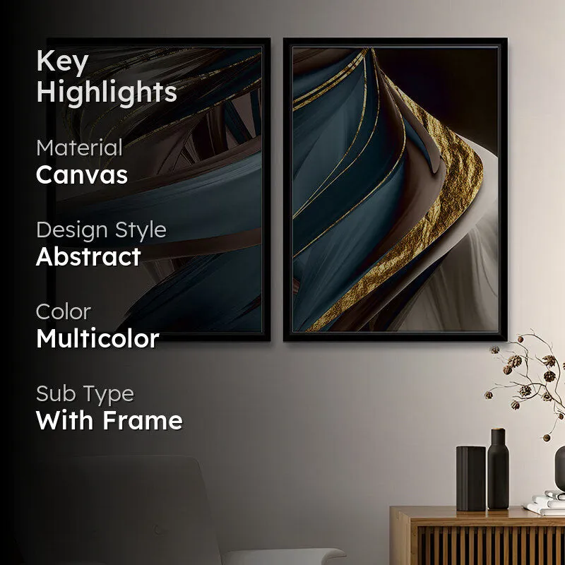 Abstract Swirls Wall Art - Set Of Two media 2
