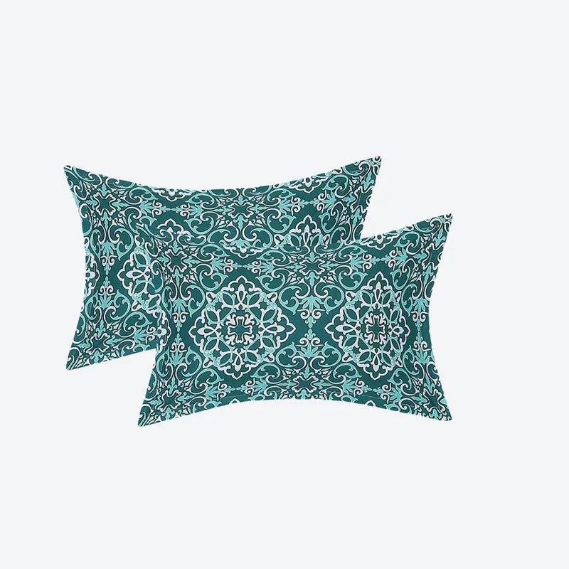 Monte Carlo Petal Aura Cotton Bedsheet (Green,White) - 104 TC media 9