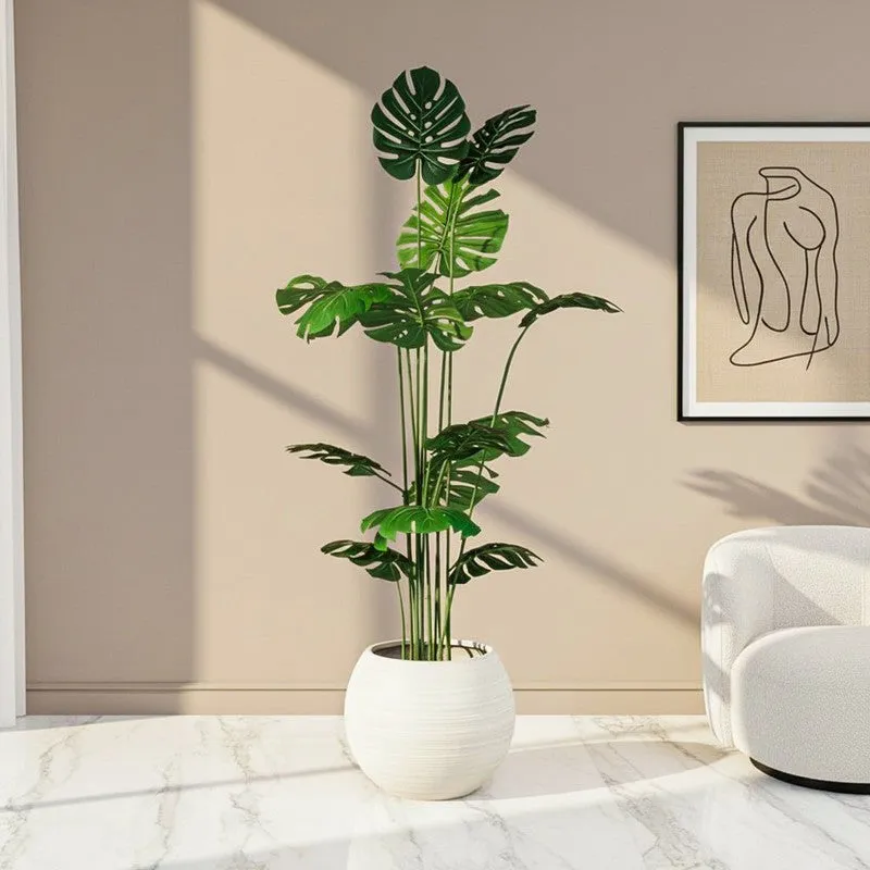 Striga Artificial Monstera  With Black Plastic Pot - 6 Feet media 1