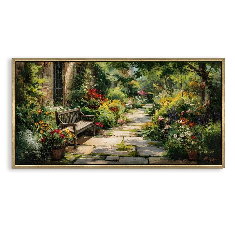 Garden Walk Canvas Wall Painting With Frame media 3