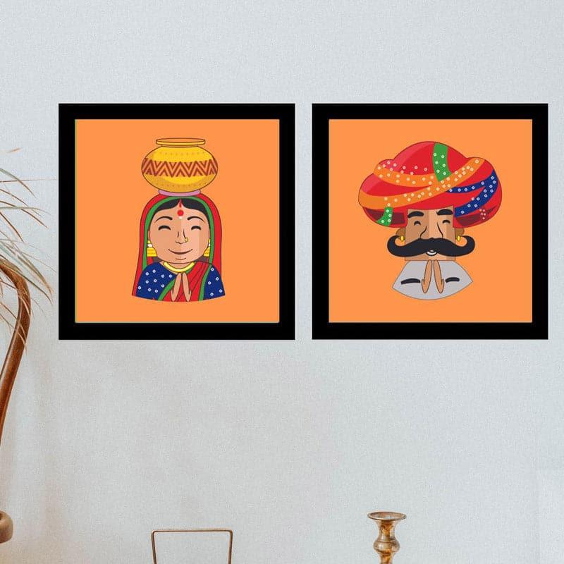 Folk Fuse Wall Accent (Orange) - Set Of Two - Small