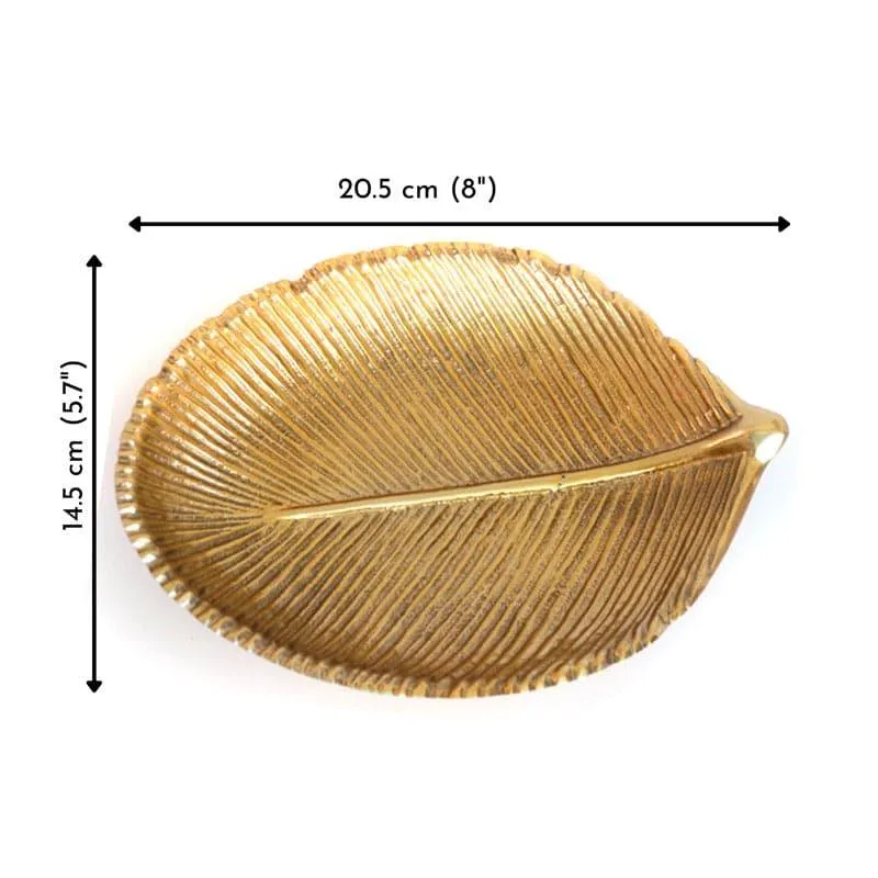 Lushy Leaf Accent Tray - Gold media 5