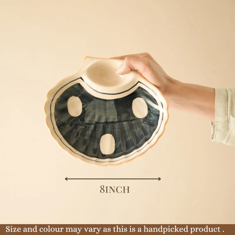 Sea Shell Ceramic Serve Platter - Set Of Four media 5