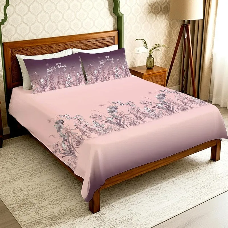 Urban Space SubtleGlam Cotton Bedsheet (Pink) - 300 TC media 1