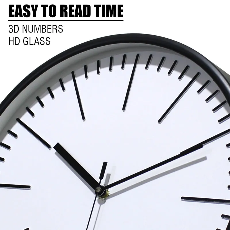 Aestra Analog Wall Clock - Black, White media 9
