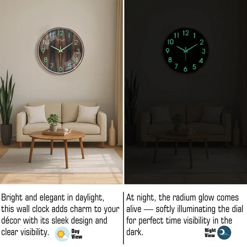 Orren Round Modern Plastic Wall Clock - Brown media 5