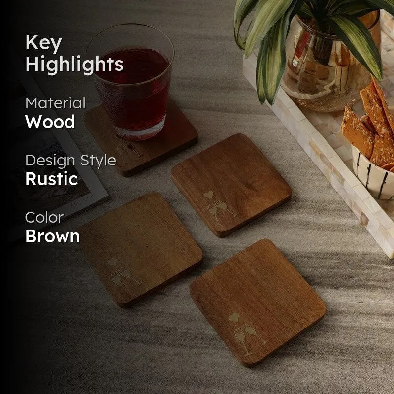 Refreshment Wooden Coaster - Set Of Four media 2