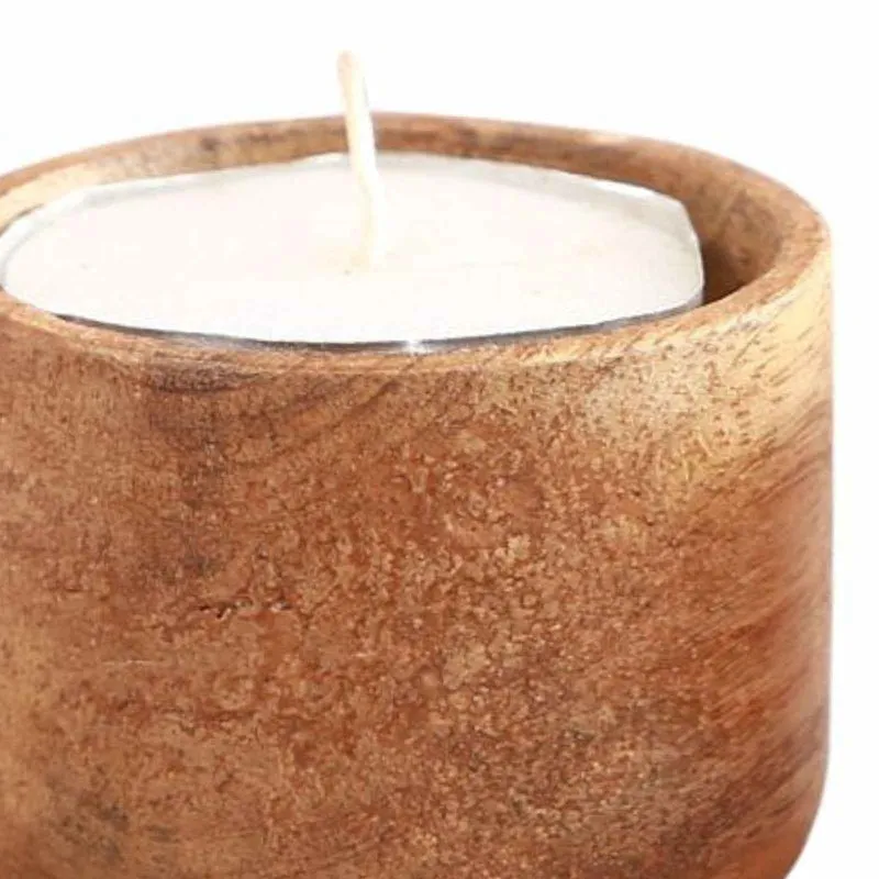 Ameena Mango Wood Candle Holder - Set Of Two media 3